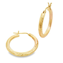 Load image into Gallery viewer, Diamond Cut Hoop Earrings