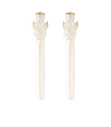 Taper Candle, Set of 2 - Gold Angel