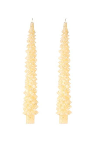 Taper Candle, Set of 2 - Gold Trees