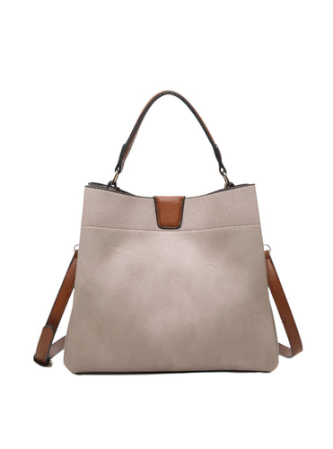 Tati Vegan Satchel- Warm Grey