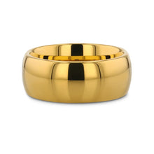 Load image into Gallery viewer, ORO Traditional Domed Gold-Plated Tungsten Carbide Wedding Ring