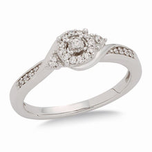 Load image into Gallery viewer, White Gold Diamond Halo Bridal Set