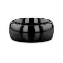 Load image into Gallery viewer, RAVEN Domed Black Tungsten Wedding Band