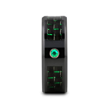 Load image into Gallery viewer, HADAR Black Ceramic Ring with Black and Green Carbon Fiber and Green Emerald