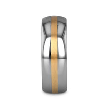 Load image into Gallery viewer, CENTURION 14K Gold Inlaid Domed Tungsten Ring