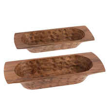 Load image into Gallery viewer, Walnut Finish Dough Bowl, 2 asst