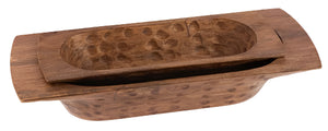 Walnut Finish Dough Bowl, 2 asst