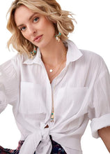 Load image into Gallery viewer, White Cotton Textured Blouse