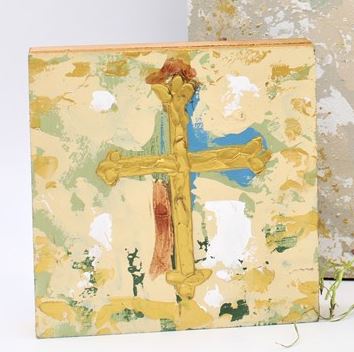 Wooden Handpainted Cross Sign