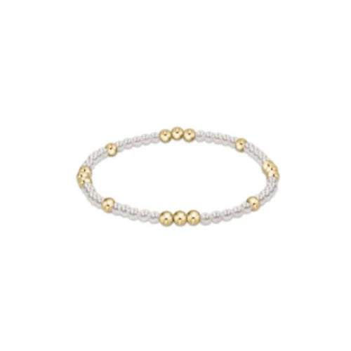 Worthy Pattern 3mm Bead Bracelet-Pearl