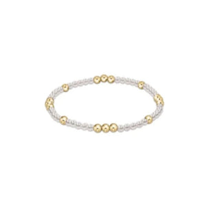 Worthy Pattern 3mm Bead Bracelet-Pearl