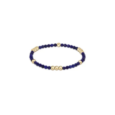 Worthy Pattern 3mm Bead Bracelet-Lapis