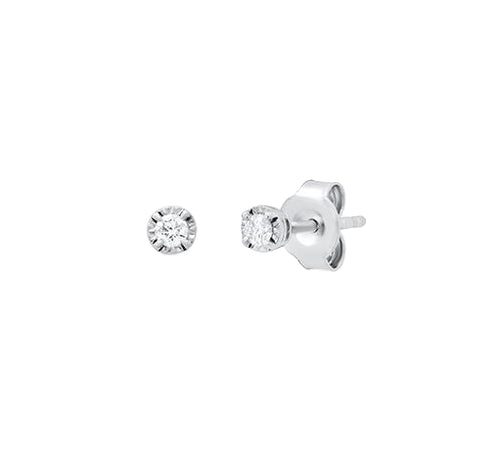 Sterling Silver 0.10 ctw Lab Diamond Earrings