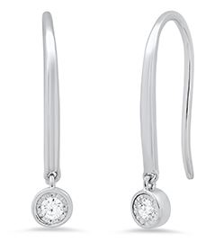 Sterling Silver 0.10 ctw Lab Diamond Earrings