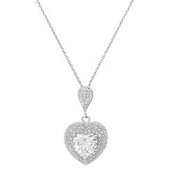 Sterling Silver Heart Pendant Necklace