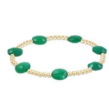 Load image into Gallery viewer, Admire Gold 3mm Bead Bracelet - Green Onyx