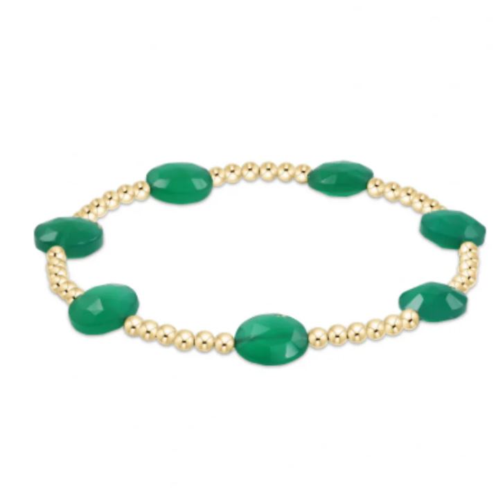 Admire Gold 3mm Bead Bracelet - Green Onyx