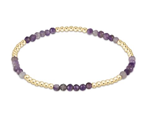 Gold Blissful 2mm Amethyst Bead Bracelet