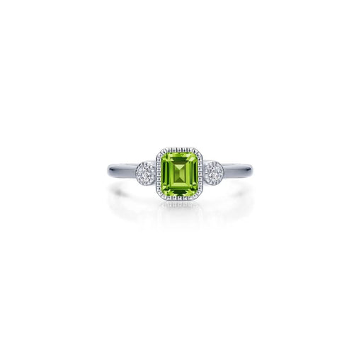Square August Birthstone Ring