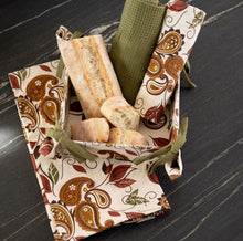 Load image into Gallery viewer, Autumn Paisely Tea Towel Bread Basket Set