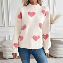 Load image into Gallery viewer, Pink Heart Knit Pullover