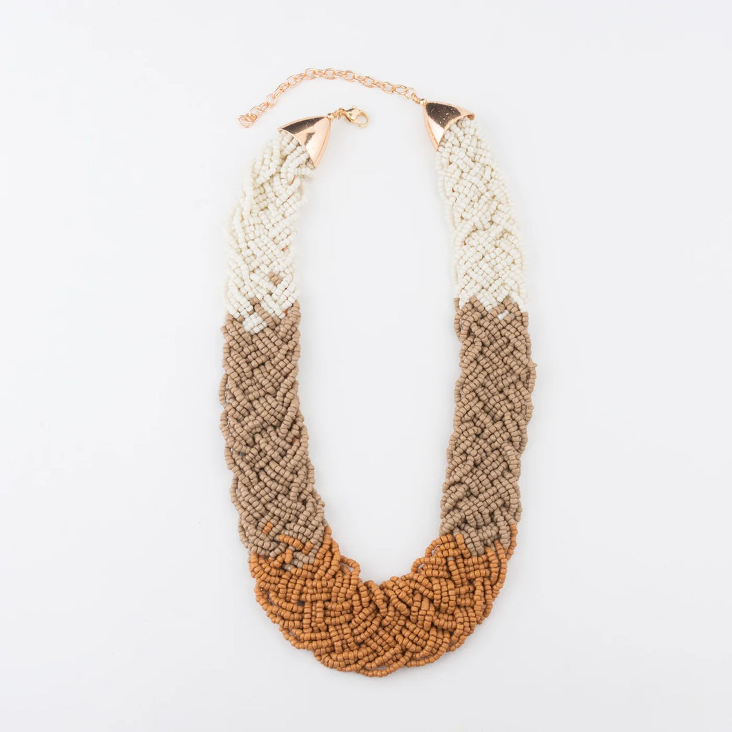 Zaylee Braided Bead Collar Necklace