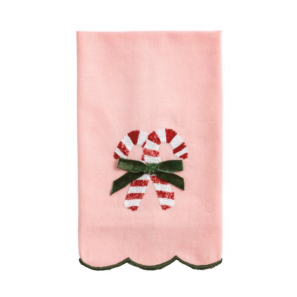 Candy Cane Christmas Sequin Towel - Thumbnail 2