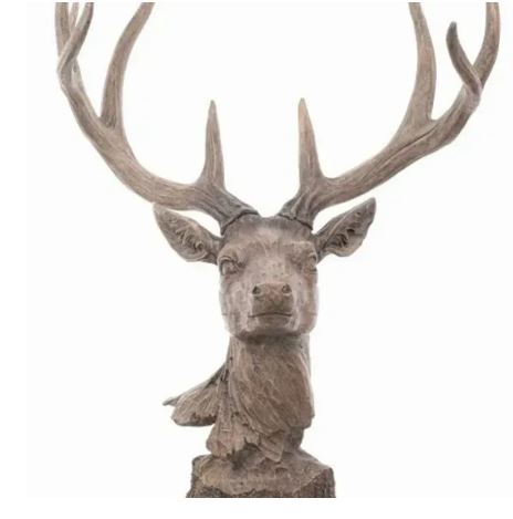Carved Resin Deer Bust
