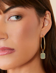 Chateau Hoop Earrings Frosty Green