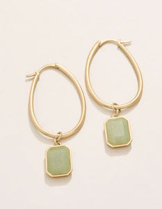 Chateau Hoop Earrings Frosty Green