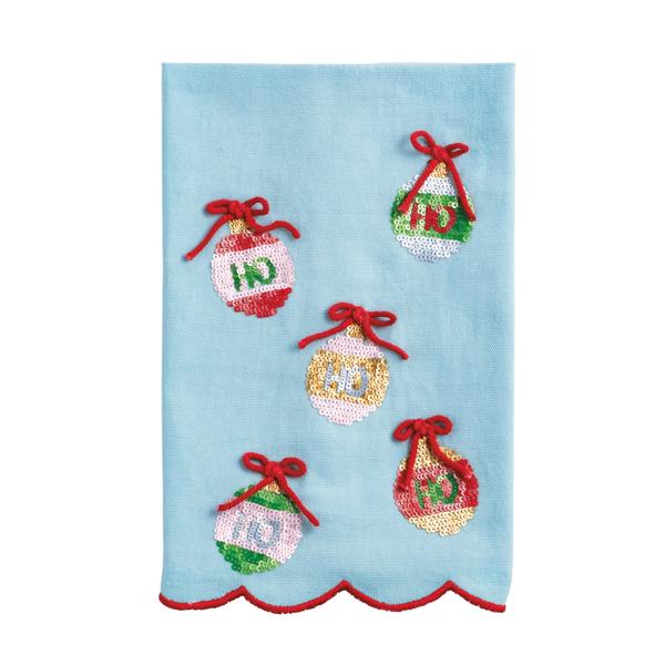 Christmas Ornament Sequin Towel