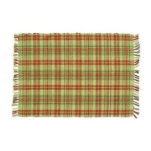 Load image into Gallery viewer, Red and Green Plaid Placemat with Fringe