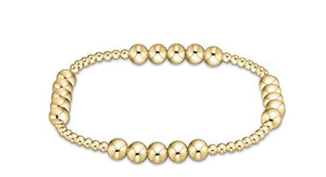 Classic Blissful Pattern 2.5mm Bead Bracelet - 5mm Gold