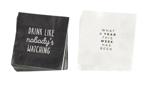 Paper Cocktail Napkins, Asst. 3