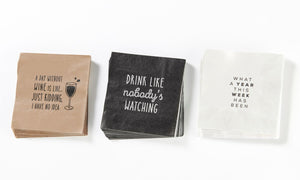 Paper Cocktail Napkins, Asst. 3