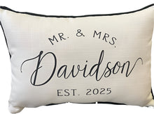 Load image into Gallery viewer, Mr. &amp; Mrs. Established Pillow - Davidson