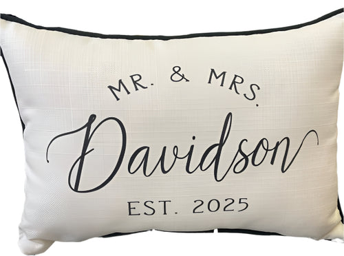 Mr. & Mrs. Established Pillow - Davidson