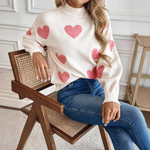 Load image into Gallery viewer, Pink Heart Knit Pullover