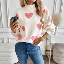 Load image into Gallery viewer, Pink Heart Knit Pullover