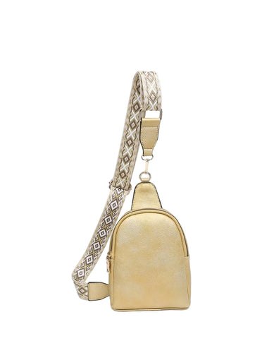 Ellen Vegan Guitar Strap Sling Bag - Light Gold