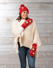 Load image into Gallery viewer, Embroidered Beanie Hat with Pom-Pom - Taupe