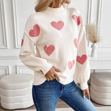 Load image into Gallery viewer, Pink Heart Knit Pullover