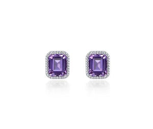 February Birthstone Solitaire Stud Earrings