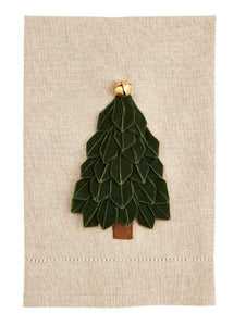 Dark Green Velvet Tree Towel