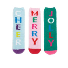 Load image into Gallery viewer, Holiday Word Socks, 3 asst.
