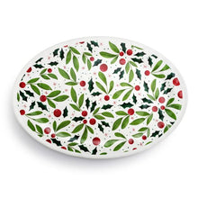 Load image into Gallery viewer, Holly Leaves Large Melamine Oval Platter