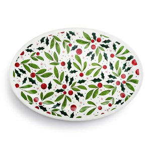 Holly Leaves Large Melamine Oval Platter