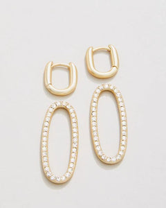 Hudson Convertible Hoop Earrings Crystal