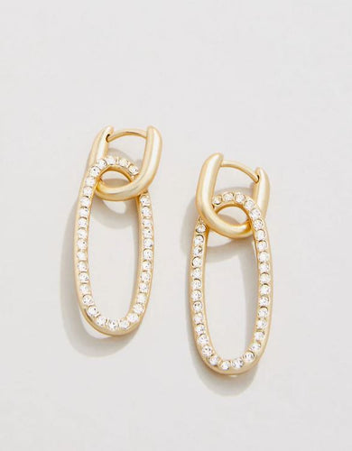 Hudson Convertible Hoop Earrings Crystal