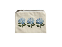 Load image into Gallery viewer, Blue Hydrangea Embroidered Pouch